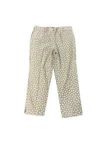 Ann Taylor Damenhose Größe 10 kurz geschnitten hellbraun weiß gepunktet Stretch gewebt - Bild 1 von 8