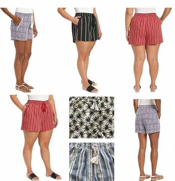 Pantalones Cortos Briggs Para Mujer Pull On Verano Mezcla de Lino Bolsillos Cortados Foto 1 de 1