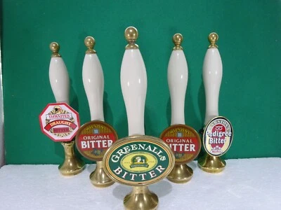 5  CERAMIC AND BRASS BEER PUMP HANDLES - Image 1 of 4