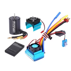 3650 3900KV Waterproof Brushless Motor 120A ESC Combo Set for 1/10 RC Car Truck - Picture 1 of 7