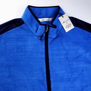 Peter Millar Crown Sport Full Zip Soft Twill Stretch Fleece Weste Jacke XL blau - Bild 1 von 12