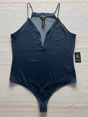 Body Express Terciopelo Correa Espagueti Tanga Azul Talla L Nuevo con Etiquetas Foto 1 de 4