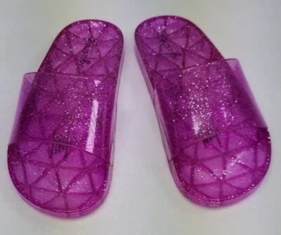 Just Be Women Ladies Jelly Slides Size 6 Pink Sparkling  - Imagem 1 de 4