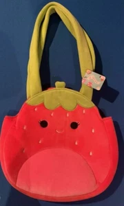 Squishmallows Scarlet the Red Strawberry Plush Handbag/Tote 14" x 13" x 3" NWT - Picture 1 of 6