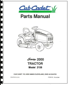 Cub Cadet Parts Manual Model No. 2135 - Bild 1 von 1