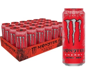 Monster Energy Ultra Red, Sugar Free Energy Drink, 16 Ounce (Pack of 24) - Picture 1 of 1