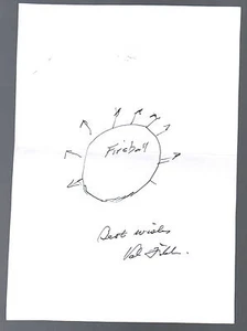 VAL FITCH Signed Sketch Drawing Nuclear Physicist Nobel Prize Autographed - Picture 1 of 1