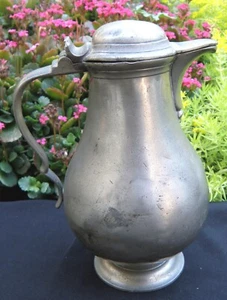 Antique kamphof zwolle pewter wine flagon Holland, late 18th century af - Picture 1 of 11