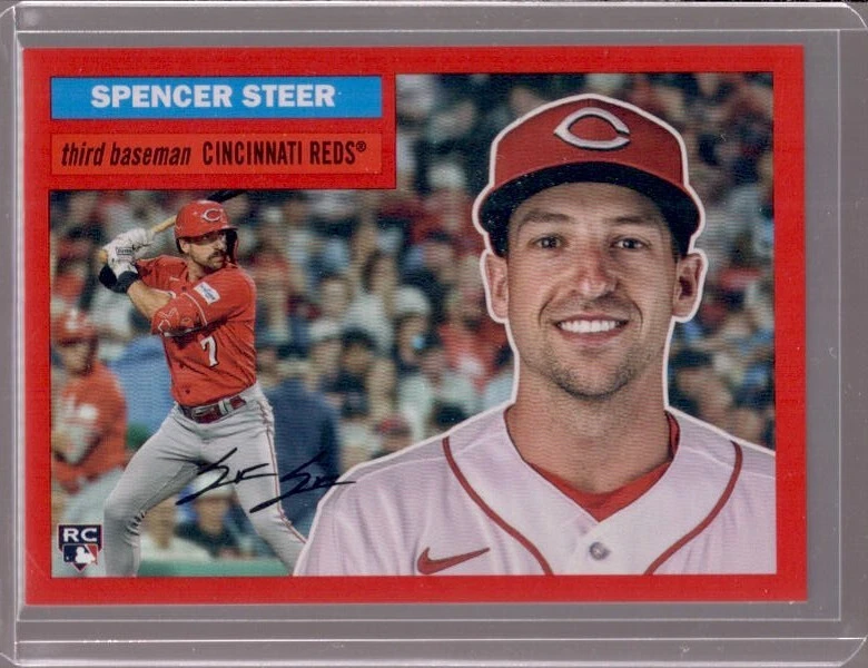 SPENCER STEER 2023 Topps Archives #78 Red Hot Foil Rookie RC #02/50 - Image 1 of 2