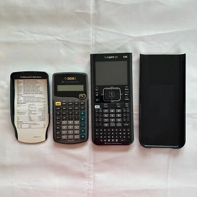 Texas Instruments TI-Nspire CX CAS Graphing Calculator & TI-30XA Calculator LOT - Image 1 of 4