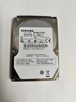 Toshiba MK8061GSYB 80Gb SATA 2.5" CNC Auto HDD Extended Temp and Shock rate - Image 1 of 2