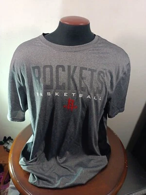 Houston Rockets Athletic T-shirt Men's XXL Gray Graphic Polyester Wicking Unk - Image 1 of 4