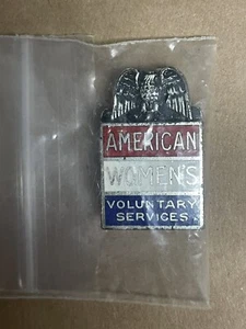 ROBBINS CO ATTLEBORO Sterling Silver AMERICAN WOMENS VOLUNTARY SERVICE Pin VTG - Picture 1 of 3