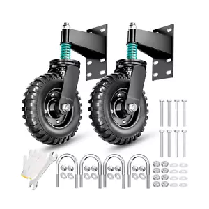 Gate Wheel, 8 Inch Spring-Loaded Heavy Duty Caster for Metal Tube & Wooden Ga... - Picture 1 of 6