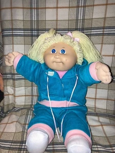 Vintage Cabbage Patch Kids Double Pony Lemon Blonde Blue Eyes HM3 - Picture 1 of 8