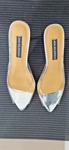 LANA WILKINSON Silver & PVC clear slip on pumps Size 38.5 Brand new without box - Picture 1 of 11