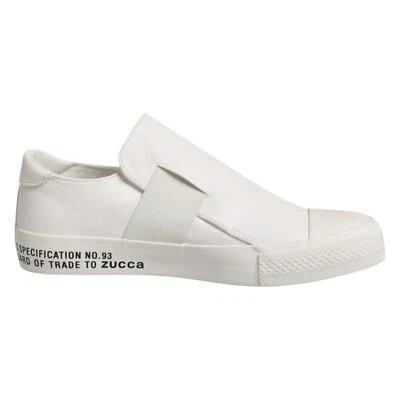 ZUCCA Shoes White Slip On Canvas Low Top Women Sneakers EU38.5 / US8 RRP 320usd - Image 1 of 4