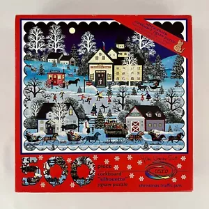 Jane Wooster Scott CHRISTMAS TRAFFIC JAM Cork Puzzle 1992 Ceaco 1 Piece Missing - Picture 1 of 14