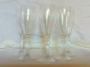Antico Servizio 6 bicchieri calici in cristallo molato, Flute, vino, champagne.  - Foto 1 di 5