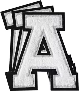 3Pcs Chenille Letter Patches Iron on Patches Varsity Letter Patches Chenille Emb - Picture 1 of 6