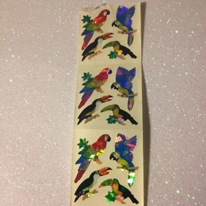 1 SHEET (3 Sqs) RARE SANDYLION STICKERS MULTI-COLOR BIRDS JUNGLE BIRDS 12 PCS - Picture 1 of 5