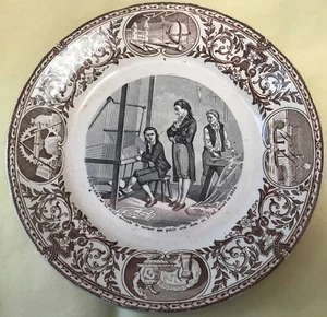 ASSIETTE SARREGUEMINES JACQUART INVENTE LE METIER A TISSER BLASON COMPAGNON - Bild 1 von 8
