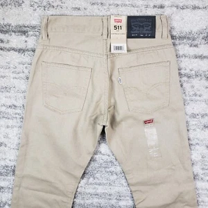 Levi's 511 Pants Boys Youth 14 (27x27) Slim Straight Beige Cotton Blend NWT - Picture 1 of 9
