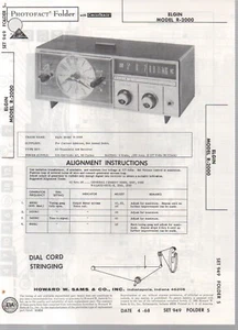 1968 ELGIN R-2000 RADIO SERVICE MANUAL SCHEMATIC PHOTOFACT DIAGRAM REPAIR FIX - Picture 1 of 1