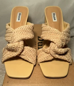 Sandalias Dune Mule UK 7 / EU 40 para mujer tela cruda natural detalle de torsión suave - Imagen 1 de 13