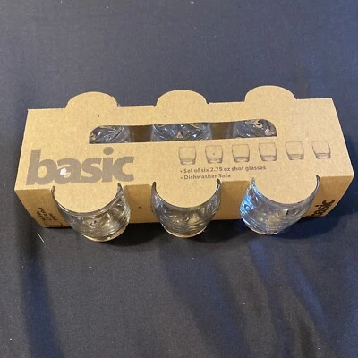 Home Essentials Juego básico de 6 vasos de chupito de 2,75 oz NUEVO Foto 1 de 3