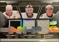 2008/09 UD Black - Iginla/Kiprusoff/Phaneuf 29/50 (Calgary Flames) #UBP3-IKP