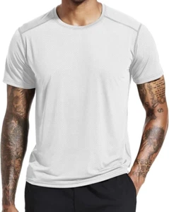 Mens Shirt Gym T-Shirts for Men Fitted, Muscle Tee Moisture Wicking Workout 3XL - Picture 1 of 5