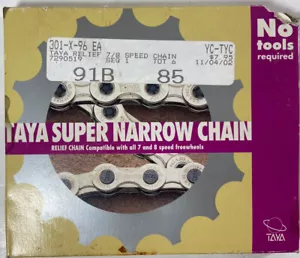 Vintage Taya Super Narrow Bicycle Chain, Taya Relief 7/8 Speed YC-TYC No Tools! - Picture 1 of 4