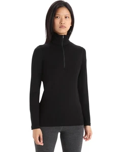 ICEBREAKER Merino NWOT Bodyfit 260 1/4 Zip Black Knit Top Size XL - Picture 1 of 6