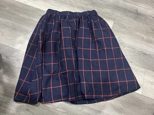 Falda Modcloth Mujer Azul Forrada a Cuadros Algodón Bolsillo Línea A Grande - Imagen 1 de 5