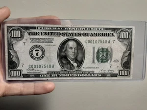 1928 $100 Federal Reserve Note Chicago "Reedemable in Gold" - Picture 1 of 6