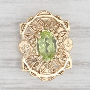 0.50ct Oval Peridot Slide Bracelet Charm 14k Yellow Gold Vintage Old Victoria - Picture 1 of 5