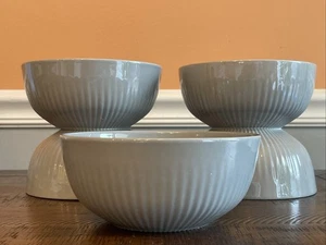 Macy’s Hotel Collection Modern Stone Gray Porcelain Soup Cereal Bowls Set of 5 - Picture 1 of 7