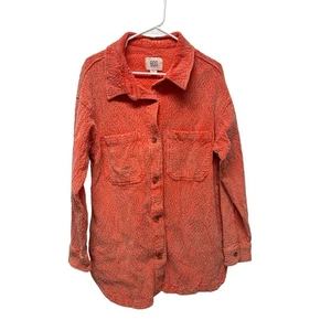BDG Urban Outfitters Serena Cord Faded Shirt Jacket neon coral Gr. Small - Bild 1 von 8