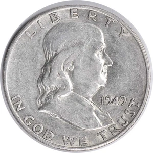 1949-S/S Franklin Silver Half Dollar RPM1 AU Uncertified #600 - Picture 1 of 2