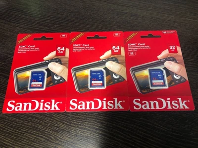 SanDisk Class 4 SDHC Memory Cards - 2 x 64 GB, 1 x 32 GB - Image 1 of 2