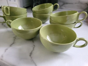 Vintage OD Oneida Melamin Kunststoff Tassen Becher (8) acht Set Avocado Salbei Grün - Bild 1 von 4