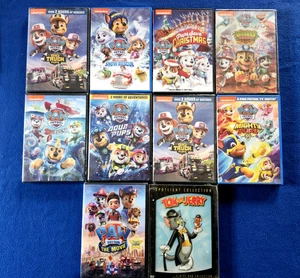 Lot 11 children's kids' DVDs movies: 7 NEW! Paw Patrol cartoon Christmas Tom & J - Picture 1 of 1