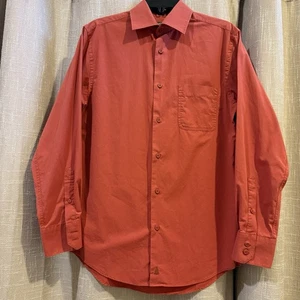 Nordstrom Shirt Mens S Orange Button Down Tailored Fit Long Sleeve Dress Classic - Picture 1 of 10