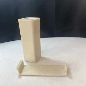 Vintage Tupperware Cheese Keeper 1696-5 With Clear Lid 1697-6 & Tray Almond - Picture 1 of 15