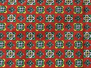 Cranston Red Irish Fabric Vintage VIP Fabrics Small Pattern Remnant 24x42” - Picture 1 of 7