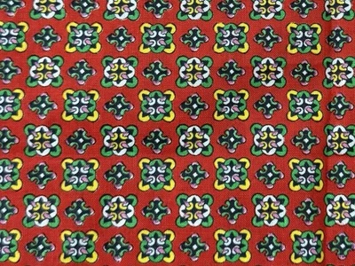 Cranston Red Irish Fabric Vintage VIP Fabrics Small Pattern Remnant 24x42” - Image 1 of 4