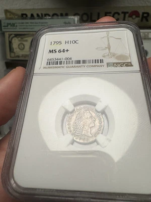 MEDIO CENTAVO 1795 H10C NGC 64+ ¡EJEMPLO LOCO! Foto 1 de 4