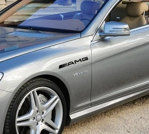 Calcomanía Mercedes Benz AMG CL63 E63 S65 CL65 G55 Pegatina Emblema Logotipo NEGRO (Par)  - Imagen 1 de 2