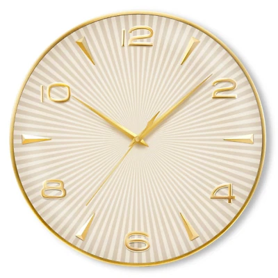 Moderne Funkwanduhr elegantes Design Gold 40 cm Rund Analog - ATLANTA 4534 - Bild 1 von 2